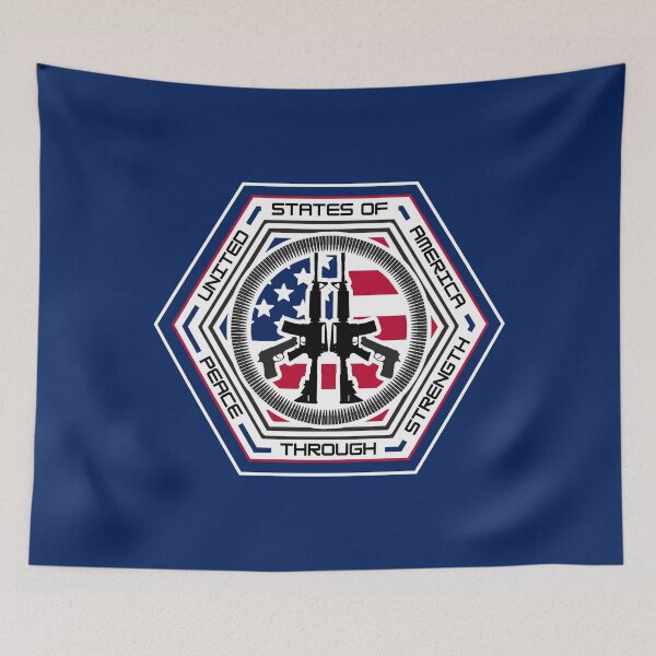 Item preview, Peace Through Strength Rifle Emblem – Patriotic American Flag Military Design for Veterans & Proud Patriots designed and sold by GFamilyC.