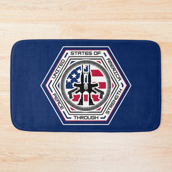 Item preview, Peace Through Strength Rifle Emblem – Patriotic American Flag Military Design for Veterans & Proud Patriots designed and sold by GFamilyC.