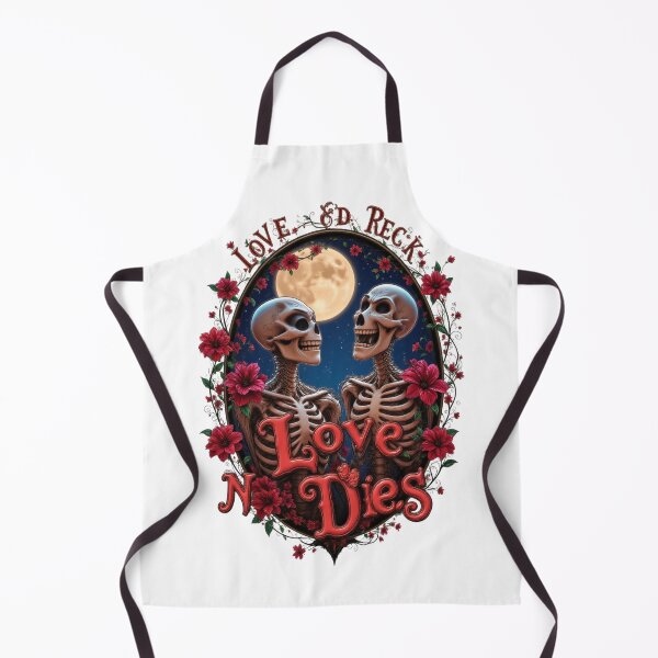 Item preview, Gothic Couple Valentine's Day Art - Romantic Skeletons & Red Roses designed and sold by fantasy.world.