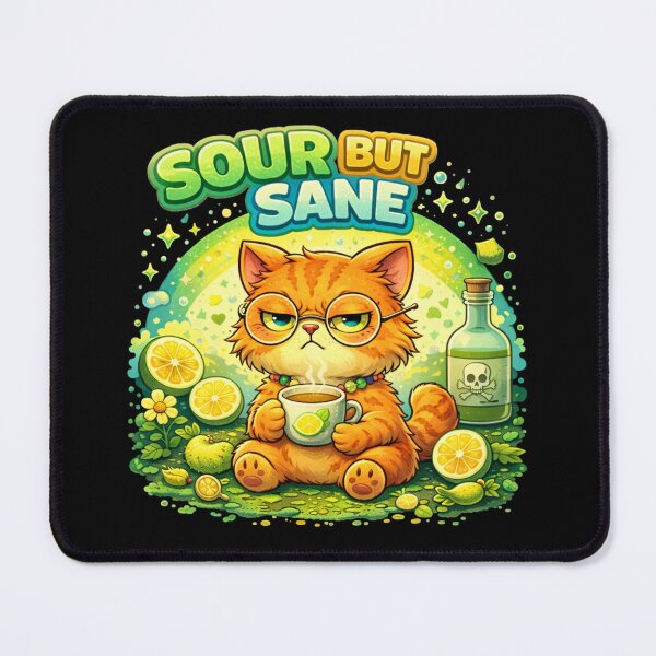 Item preview, Sour But Sane – Retro Grumpy Cat Citrus Aesthetic Shirt designed and sold by Tookiester.
