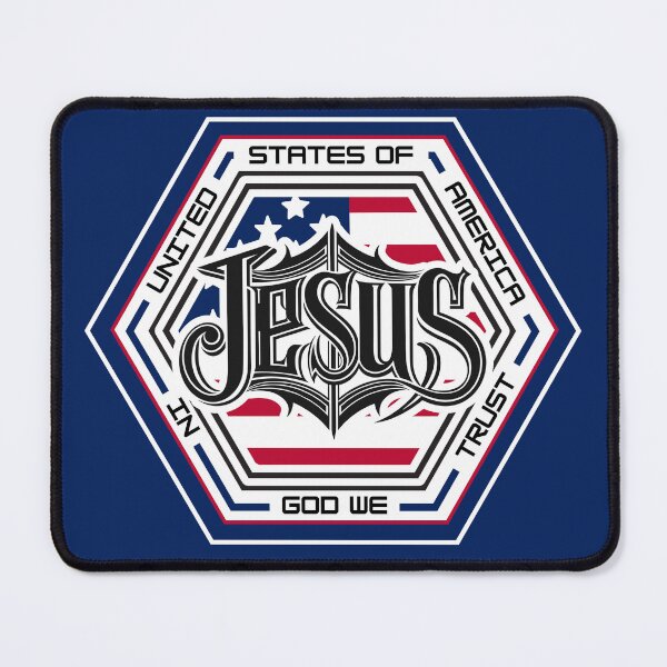 Item preview, Jesus Patriotic Hexagon Emblem – In God We Trust American Flag Christian Design designed and sold by GFamilyC.