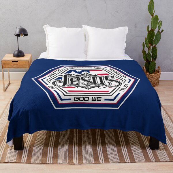 Item preview, Jesus Patriotic Hexagon Emblem – In God We Trust American Flag Christian Design designed and sold by GFamilyC.