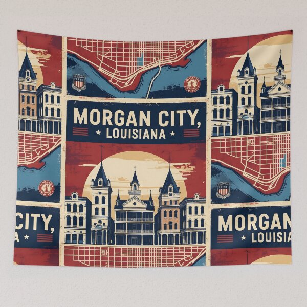 Item preview, Morgan City Louisiana 1950s USA Vintage Travel Tourism designed and sold by TravelersGems.