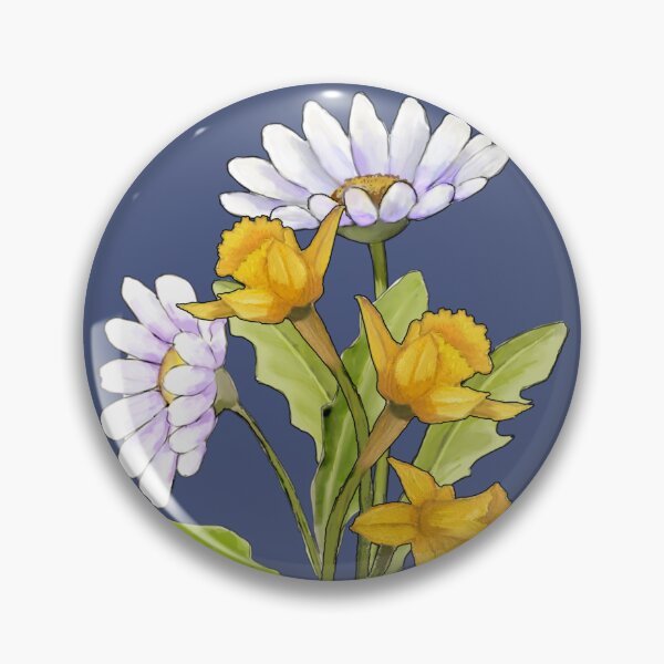 Item preview, Daisies and Daffodils, Spring Flowers, Digital Drawing designed and sold by JoyfulWhimsy.
