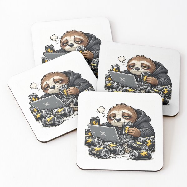Item preview, Overworked Sloth Late Night Grind designed and sold by UrbanAnimalLab.