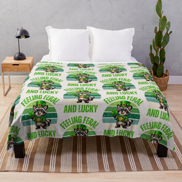 Item preview, Funny Raccoon Feeling Feral and Lucky Saint's Patrick Day designed and sold by erozzz.