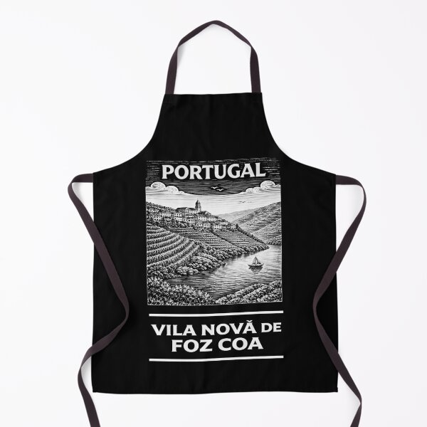 Item preview, Vila Nova de Foz Coa Portugal Linocut Style  designed and sold by Thistle-TShop.
