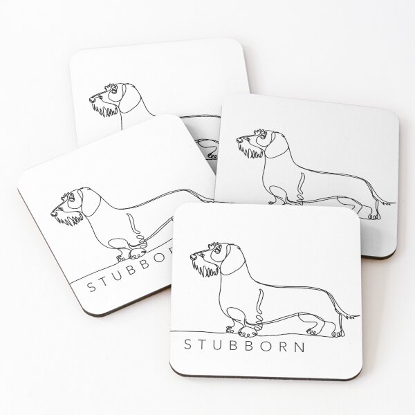 Item preview, STUBBORN Wirehaired Dachshund - Minimalist One Line Dog Art designed and sold by iPrintPaws.