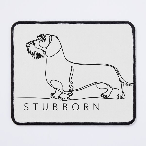 Item preview, STUBBORN Wirehaired Dachshund - Minimalist One Line Dog Art designed and sold by iPrintPaws.