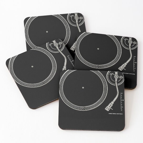 Item preview, Direct Drive Turntable Blueprint – Minimal DJ Vinyl Art designed and sold by Bulografik.