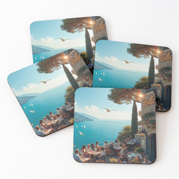 Item preview, Italian Riviera Ocean View Poster, Elegant Travel Art designed and sold by BlareBlare.