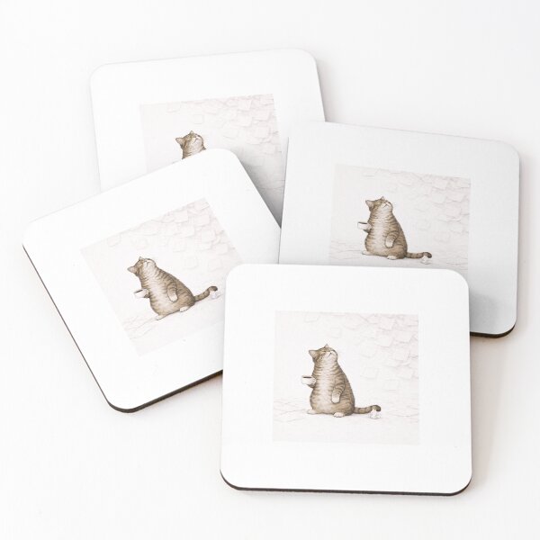 Item preview, Overworked Cat With Coffee and Endless Paperwork designed and sold by LovelyCatGalaxy.