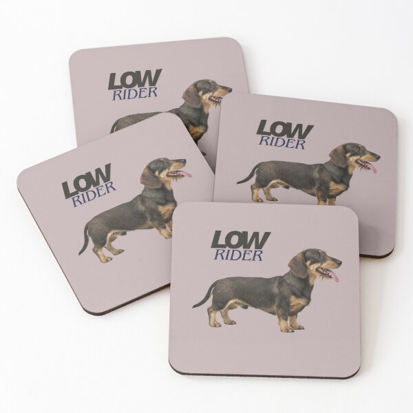 Item preview, Funny Low Rider Dachshund - Retro Wiener Dog Art designed and sold by LUV PAWSIA.