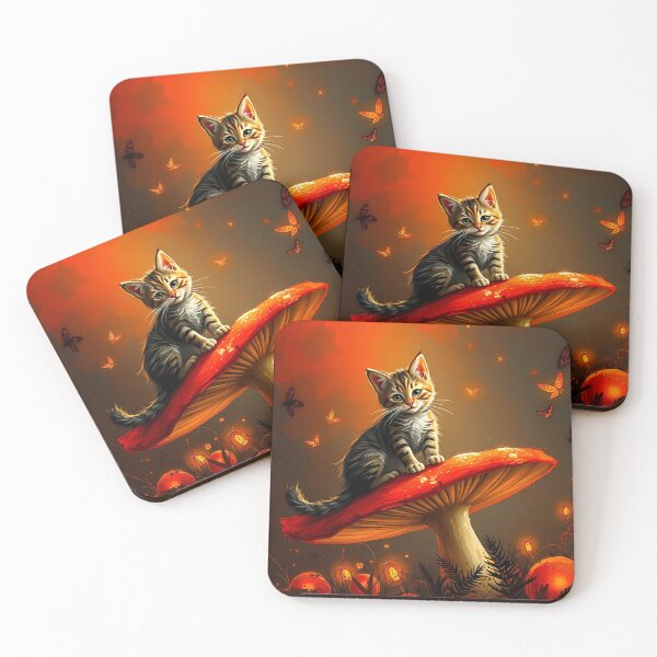 Item preview, Kitten on a Magical Mushroom designed and sold by cuprum.