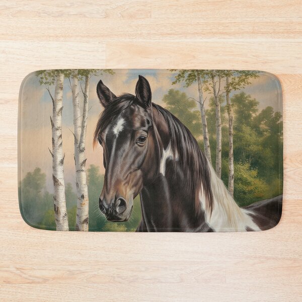 Item preview, Horse American Paint in Birch Trees designed and sold by candiscamera.