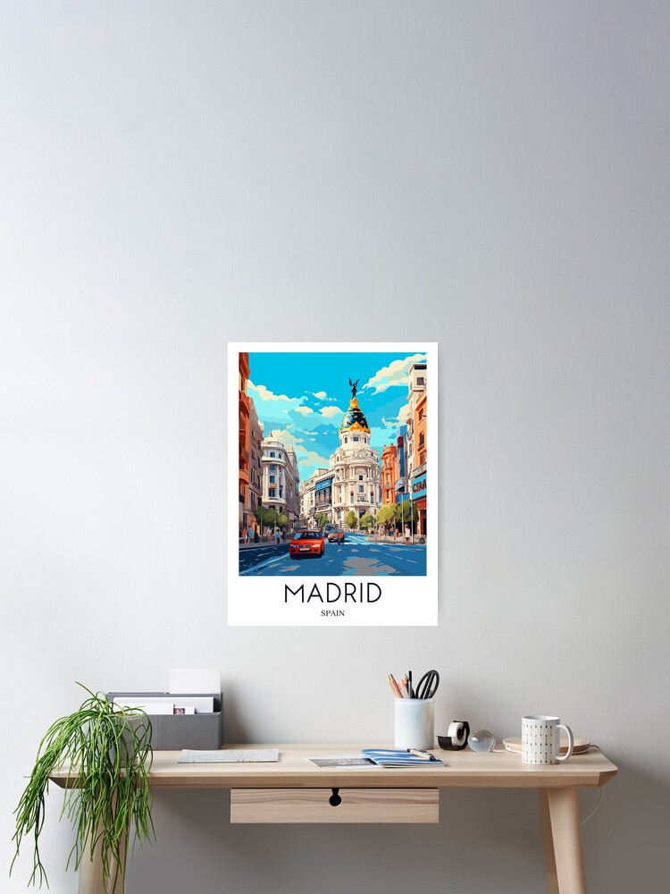 A Pop Art Travel Print of Madrid - Spain