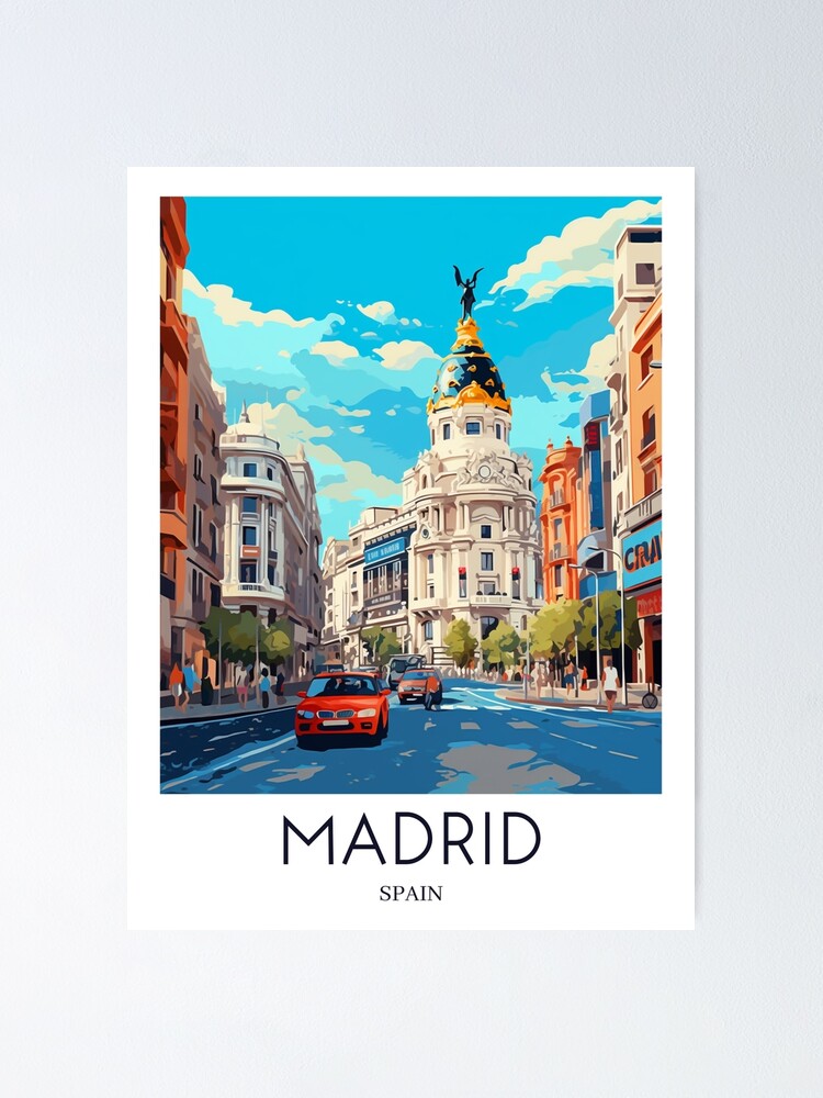 A Pop Art Travel Print of Madrid - Spain