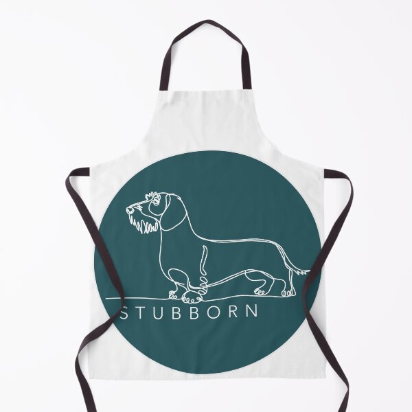 Item preview, STUBBORN White Wirehaired Dachshund Sticker - Dark Mode Aesthetic Line Art designed and sold by iPrintPaws.