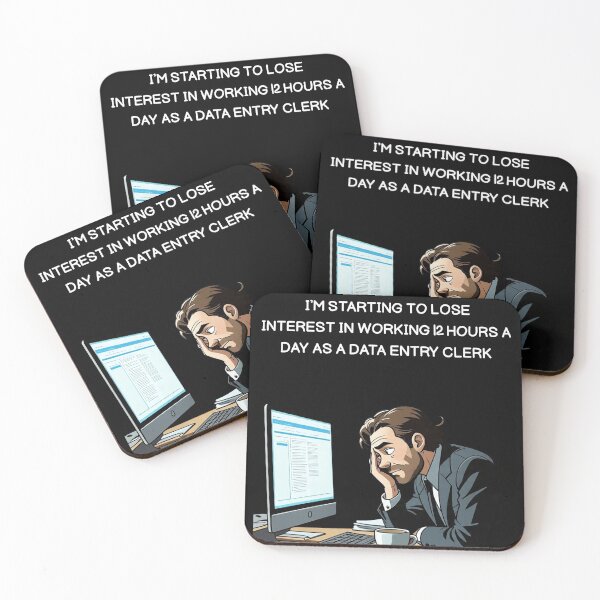 Item preview, Data Entry – Working 12 Hours a Day | White Design designed and sold by ShadyArfaa.