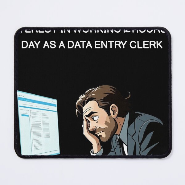 Item preview, Data Entry – Working 12 Hours a Day | White Design designed and sold by ShadyArfaa.