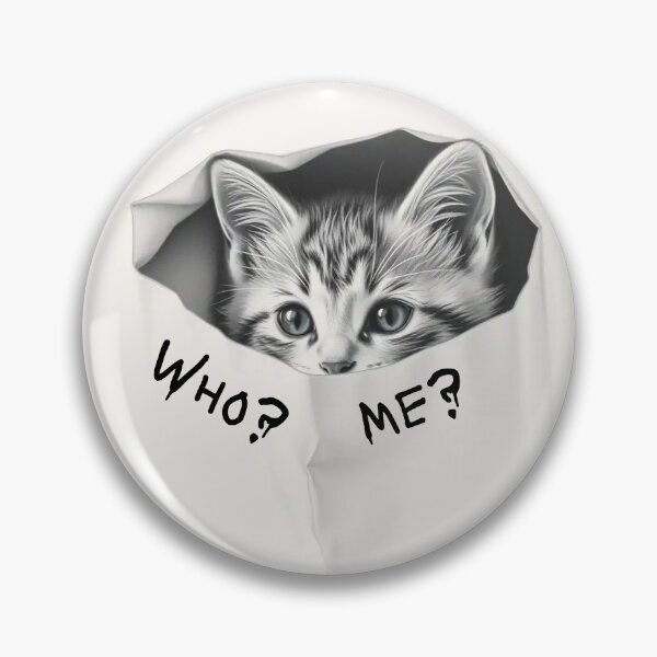 Aperçu de l'œuvre Qui ? Moi ? Un chaton qui regarde hors d'un sac créée et vendue par MMPrintsDesign.