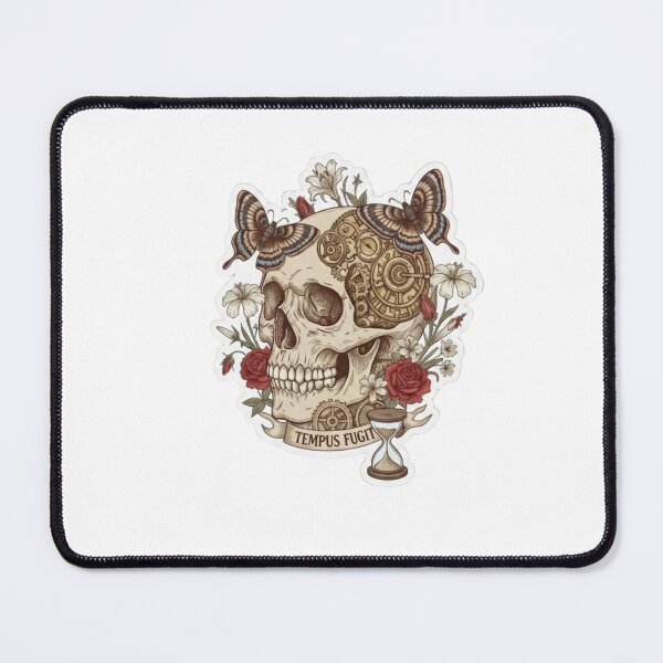 Item preview, Tempus Fugit Vintage Steampunk Skull - Time Flies Anatomical Art Sticker designed and sold by Medoodles.