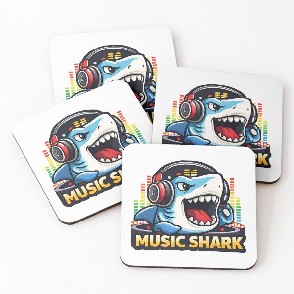Item preview, Music Shark – Fun Cartoon DJ Shark Design for Stickers, Shirts, Mugs & More designed and sold by KaziTaohid.