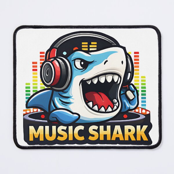 Item preview, Music Shark – Fun Cartoon DJ Shark Design for Stickers, Shirts, Mugs & More designed and sold by KaziTaohid.