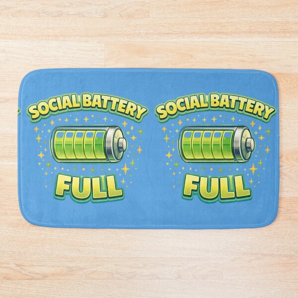 Artikelvorschau, Social Battery Full – Lustiges T-Shirt mit Energieanzeige entworfen und verkauft von Tookiester.