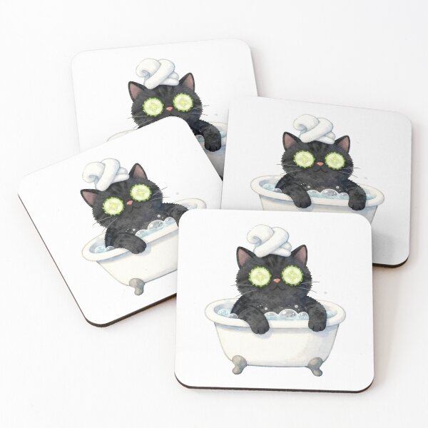 Item preview, Black Cat Spa Day designed and sold by chillaxcats.