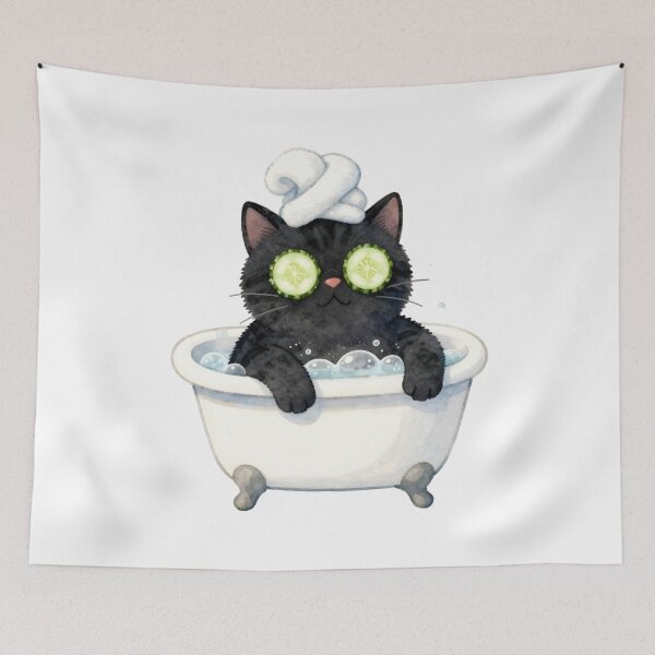Item preview, Black Cat Spa Day designed and sold by chillaxcats.