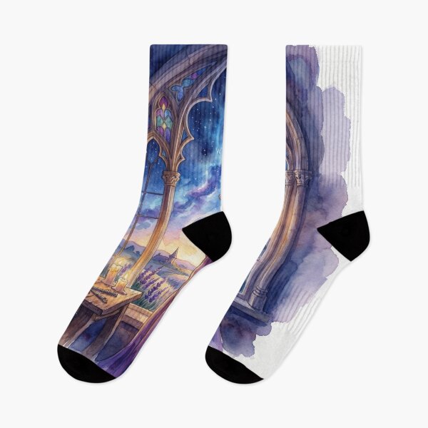 Item preview, Mystical Witch Gazing Stars Through Gothic Window designed and sold by AbstractAuraArt.