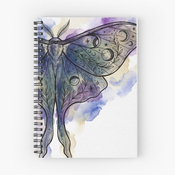 Item preview, Celestial Luna Moth Watercolor with Moon Phases Stars designed and sold by Stolen-Oddities.