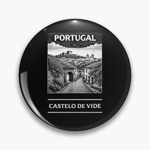 Aperçu de l'œuvre Castelo de Vide Portugal Style Linogravé  créée et vendue par Thistle-TShop.