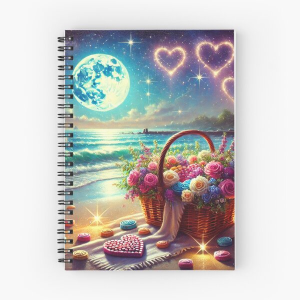 Item preview, Romantic Moonlit Beach Flower Basket designed and sold by TheArtOfImpress.