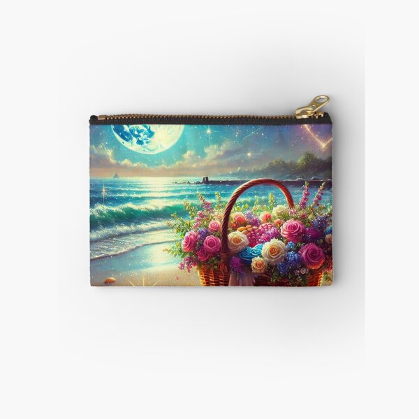 Item preview, Romantic Moonlit Beach Flower Basket designed and sold by TheArtOfImpress.