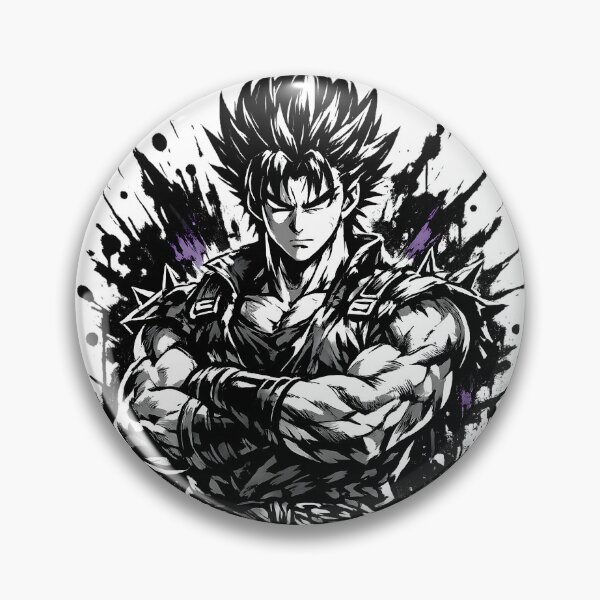Item preview, Black & White Anime Warrior Ink Illustration - Dark Manga Style Power Art designed and sold by Geralthewhite.