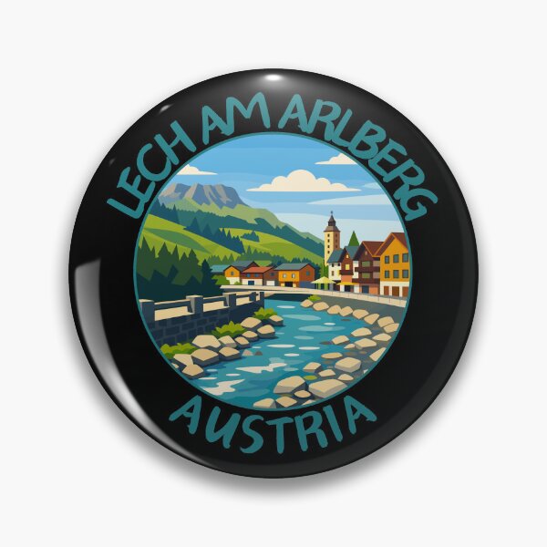 Item preview, Lech am Arlberg in Vorarlberg, Austria Retro Travel Art Circle Emblem designed and sold by MaateoDesign.