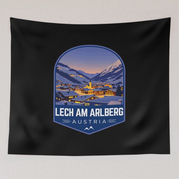 Item preview, Lech am Arlberg in Vorarlberg, Austria Retro Travel Art Emblem designed and sold by MaateoDesign.