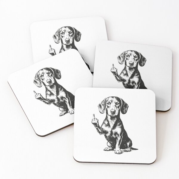 Item preview, Dachshund Flipping The Bird designed and sold by brownpolly.