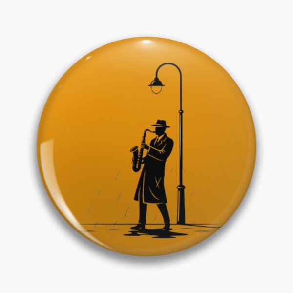 Item preview, Saxophone Streetlight Silhouette  Jazz Musician Art  Moody Night Scene Design designed and sold by Ditstyle.