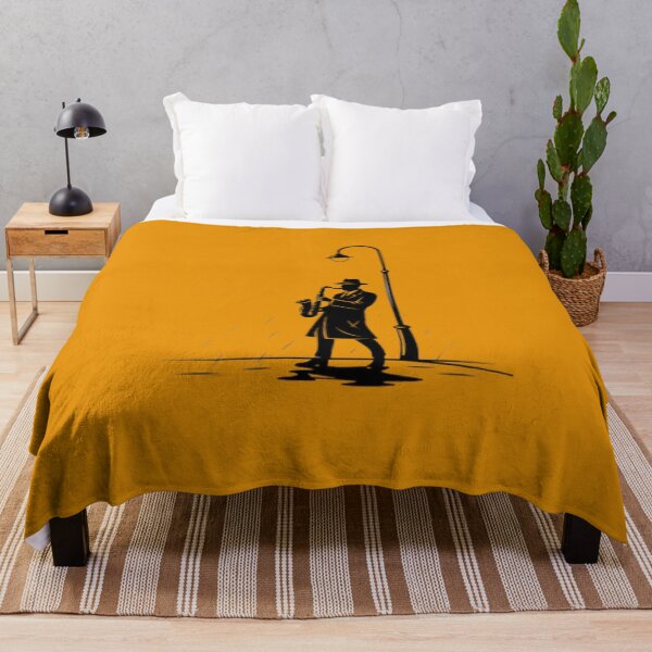 Item preview, Saxophone Streetlight Silhouette Jazz Musician Art Moody Night Scene Design designed and sold by Ditstyle.