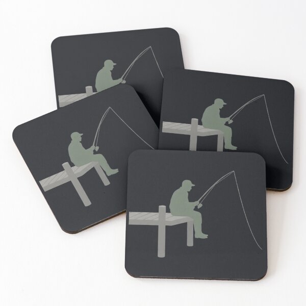 Item preview, Fishing Pier Angler Silhouette Illustration designed and sold by EimSol.