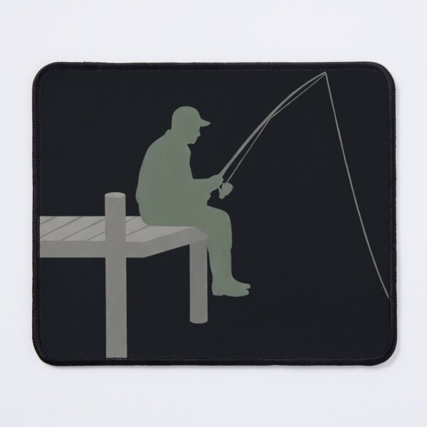 Item preview, Fishing Pier Angler Silhouette Illustration designed and sold by EimSol.
