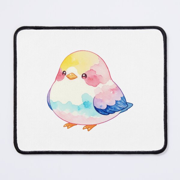 Item preview, Round Watercolor Chubby Bird with Bright Rainbow Color Patches designed and sold by Jagamusubi.