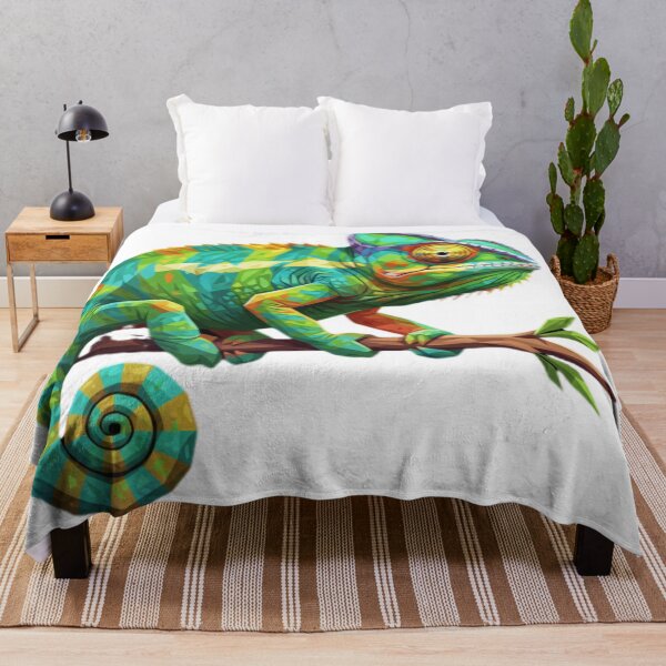 Item preview, Vibrant Chameleon Spectrum - Colorful Low Poly Reptile designed and sold by Droosam.
