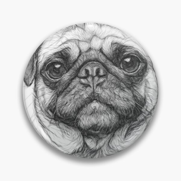 Item preview, Pug Portrait Pencil Drawing | Black and White Dog Sketch Art designed and sold by Leon Woods Pencil Art.