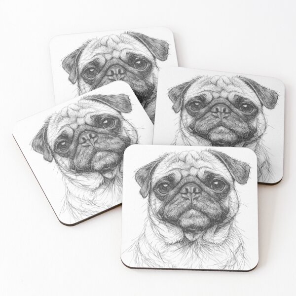 Item preview, Pug Portrait Pencil Drawing | Black and White Dog Sketch Art designed and sold by Leon Woods Pencil Art.