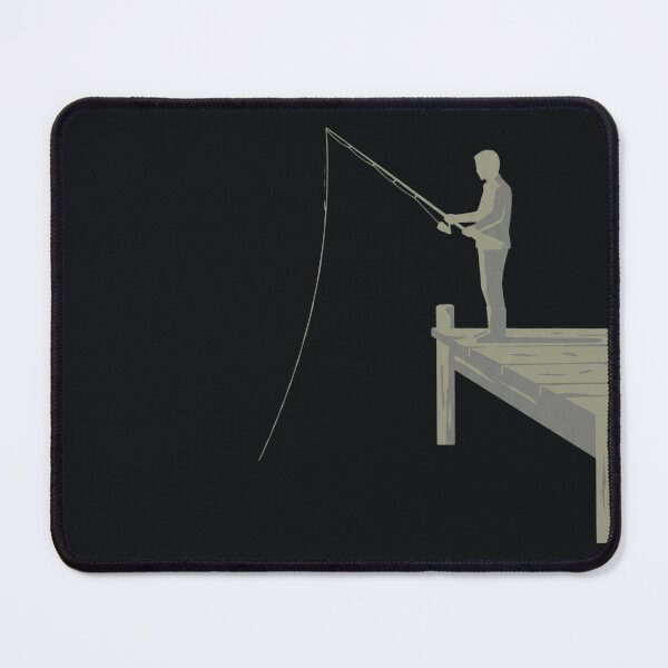 Item preview, Standing Dock Fisherman Silhouette Illustration designed and sold by EimSol.