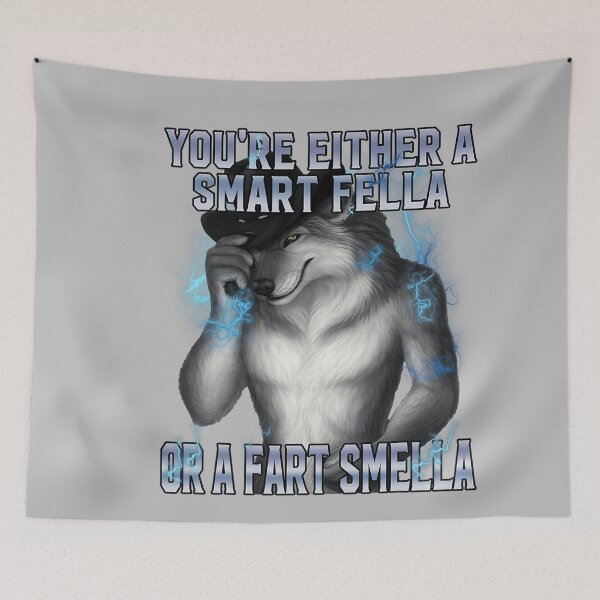 Item preview, Smart Fella Alpha Wolf Meme Funny Werewolf Cursed Meme designed and sold by mjohnson9.
